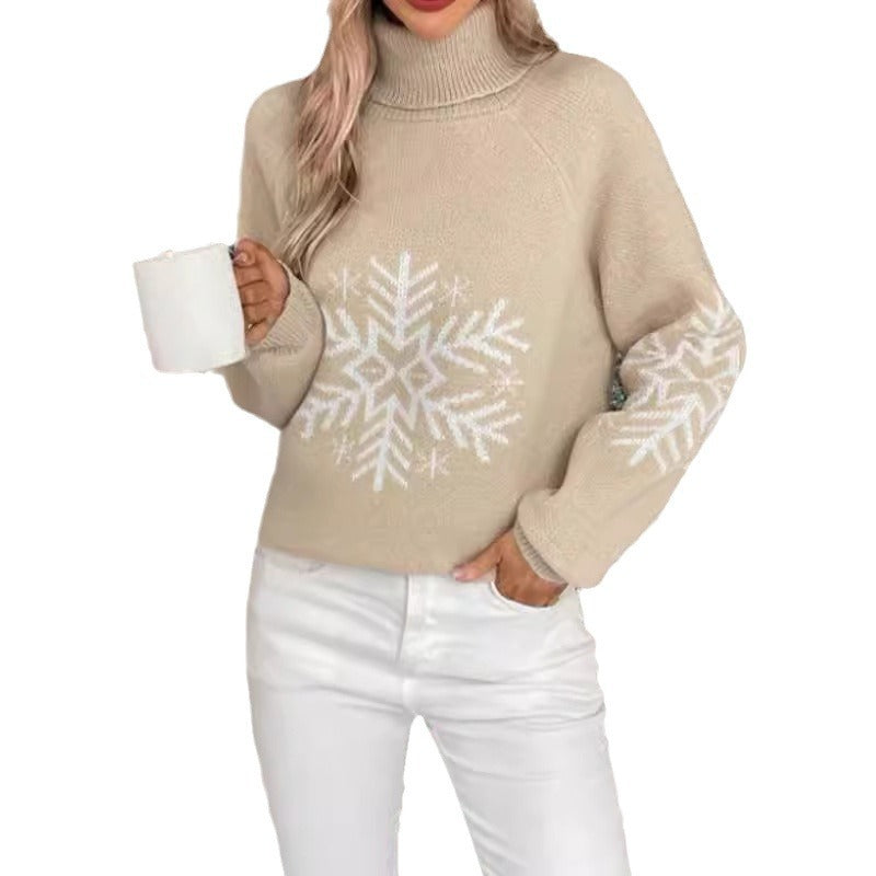 Olivisee Women’s Christmas Sweater – High Collar Style