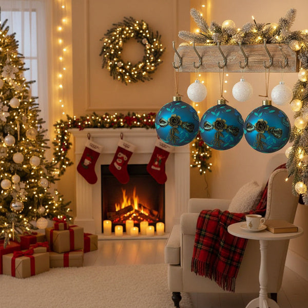 Olivisee 4PCS Shiny Glass Ball Ornaments | Tree Decor