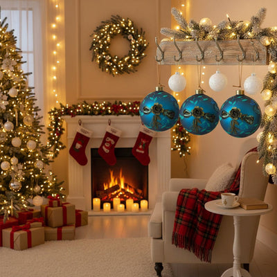 Olivisee 4PCS Shiny Glass Ball Ornaments | Tree Decor