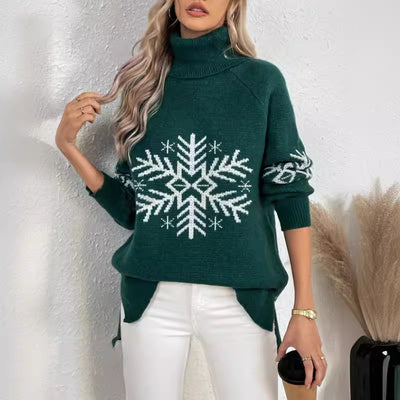 Olivisee Women’s Christmas Sweater – High Collar Style