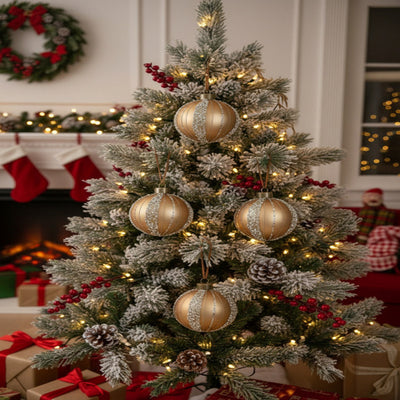 Olivisee 4PCS Glass Ball Ornaments | Christmas Décor Set