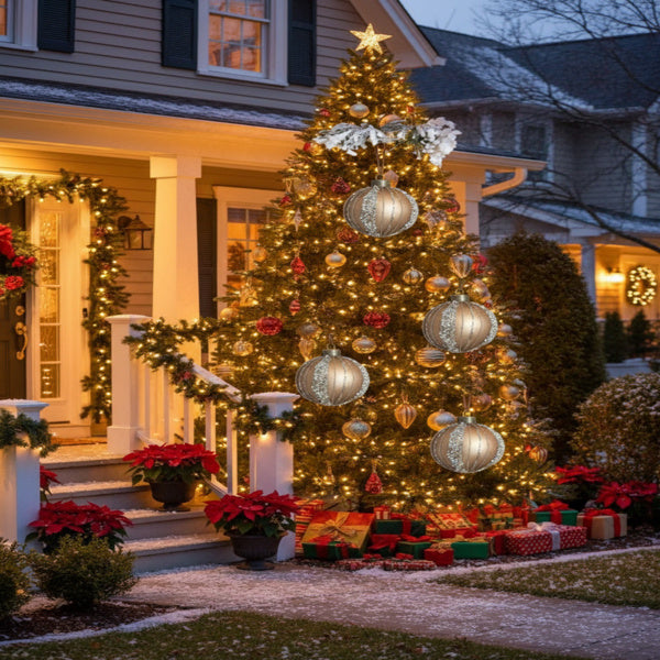 Olivisee 4PCS Glass Ball Ornaments | Christmas Décor Set