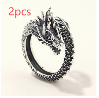Personalized Retro Domineering Dragon Ring Ring