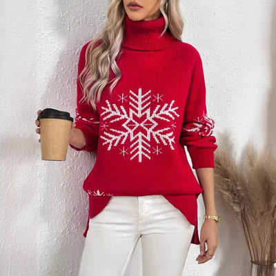 Olivisee Women’s Christmas Sweater – High Collar Style
