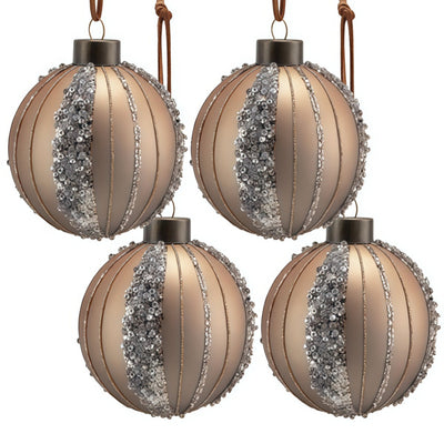 Olivisee 4PCS Glass Ball Ornaments | Christmas Décor Set