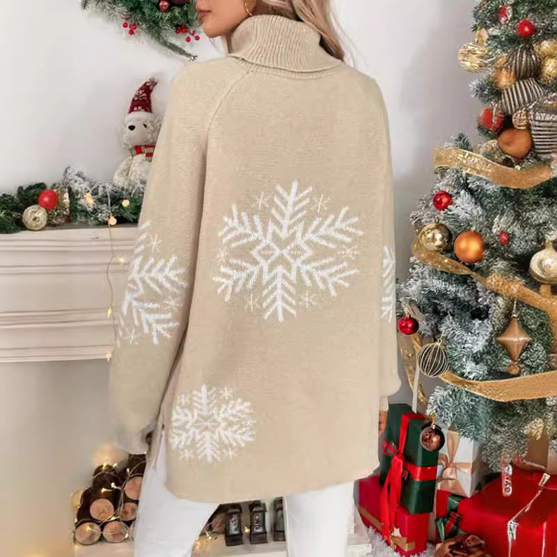 Olivisee Women’s Christmas Sweater – High Collar Style