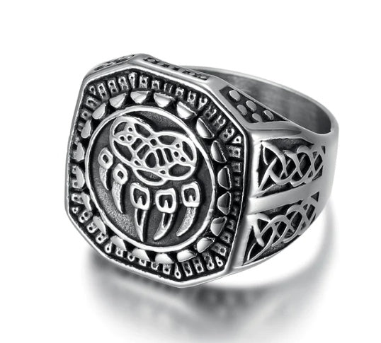 Beowulf Regalia Handcrafted Stainless Steel Veles Signet Ring