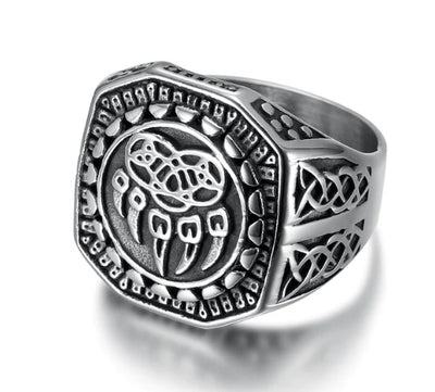Beowulf Regalia Handcrafted Stainless Steel Veles Signet Ring