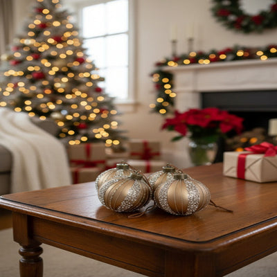 Olivisee 4PCS Glass Ball Ornaments | Christmas Décor Set