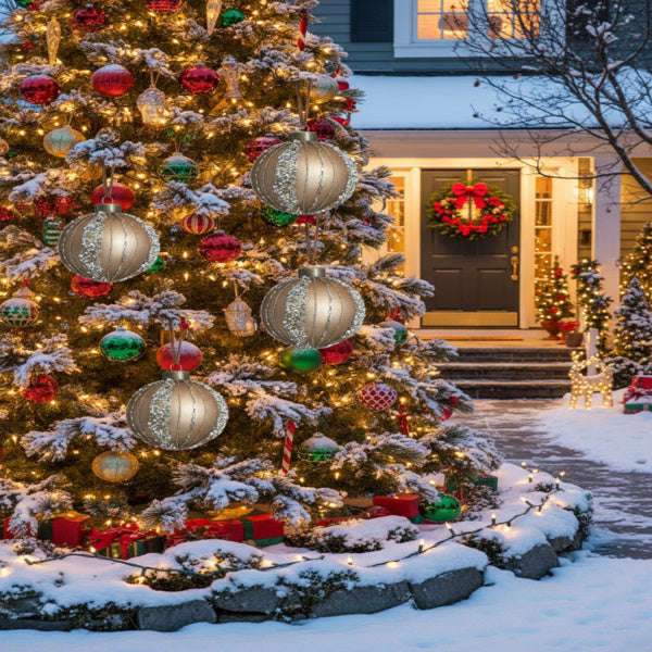 Olivisee 4PCS Glass Ball Ornaments | Christmas Décor Set