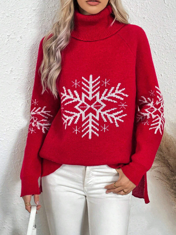 Olivisee Women’s Christmas Sweater – High Collar Style