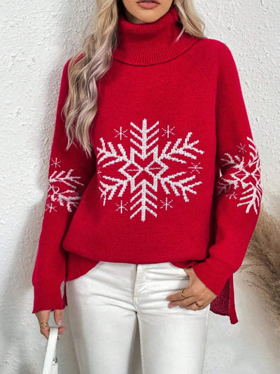 Olivisee Women’s Christmas Sweater – High Collar Style