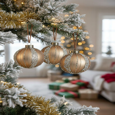 Olivisee 4PCS Glass Ball Ornaments | Christmas Décor Set