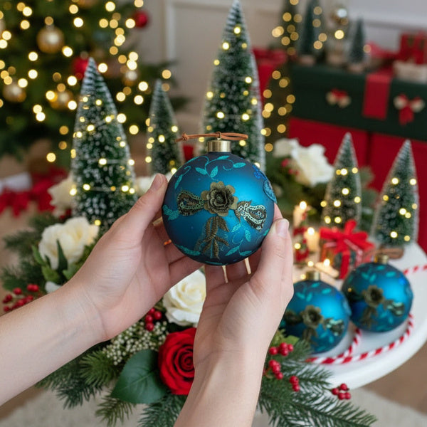 Olivisee 4PCS Shiny Glass Ball Ornaments | Tree Decor
