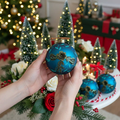 Olivisee 4PCS Shiny Glass Ball Ornaments | Tree Decor
