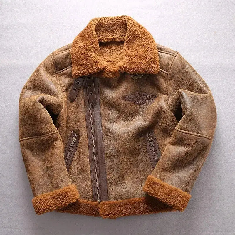 Mens B3 Sheepskin Shearling Bomber Jacket